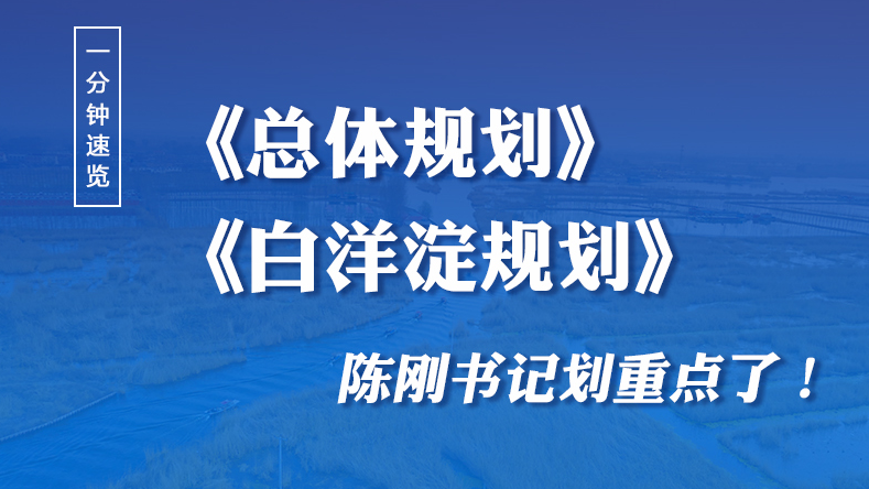 一分钟速览！《总体规划》《白洋淀规划》陈刚书记划重点了！