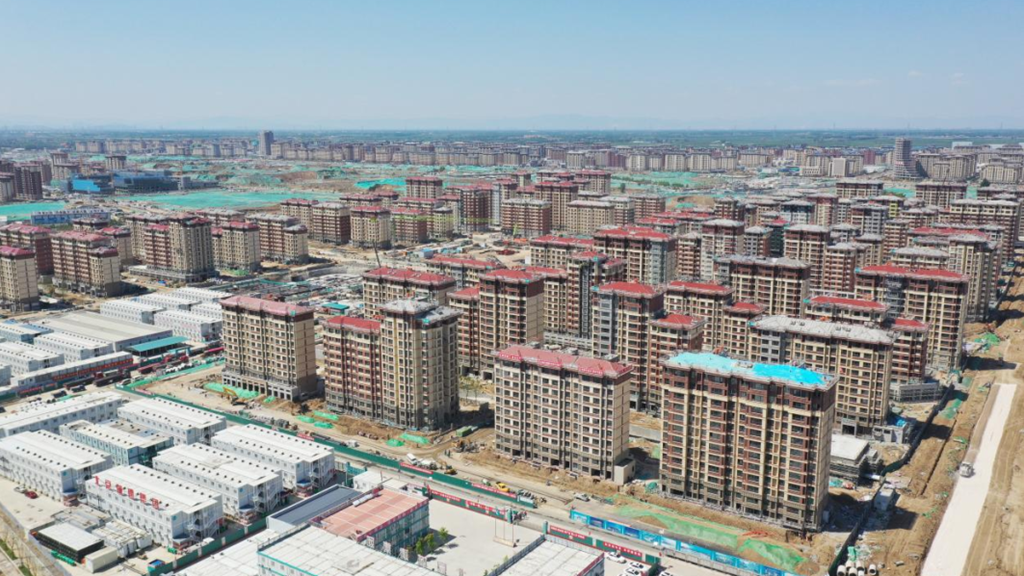 图说新金宝官方网站入口丨新金宝官方网站入口新区容西片区住宅楼外墙施工基本完成