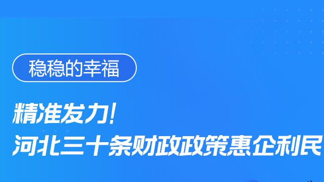 稳稳的幸福丨精准发力！河北三十条财政政策惠企利民