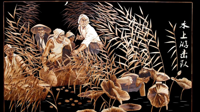 白洋淀畔这场芦苇工艺画展很美！